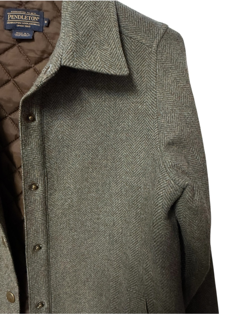 Pendleton Women's Herringbone Wool Shirt Jacket Sz S - Picture 3 of 7